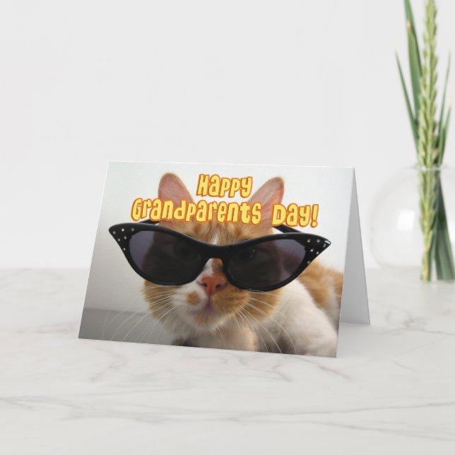 Happy Grandparents Day - Cool Cat Card (Front)