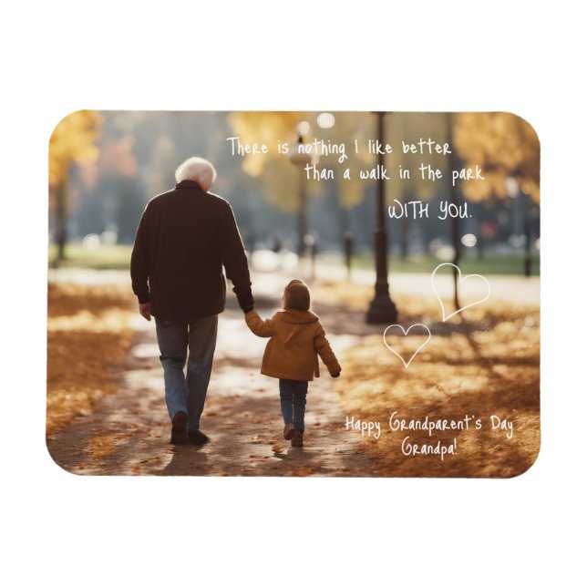Happy Grandparent's Day Grandpa Walk in the Park Magnet (Horizontal)