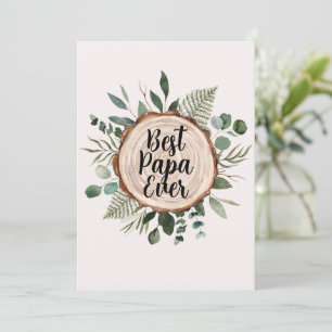 Happy Grandparents Day Rustic Wood and Foliage Holiday Card