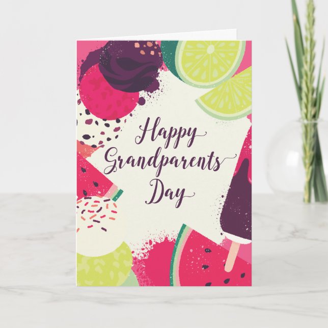 Happy Grandparents Day Sweet Fruit and Treats Card (Front)