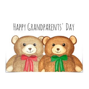 "Happy Grandparents' Day" Two Grandpa Bears Card