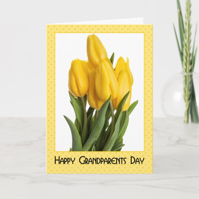Happy Grandparents Day Yellow Tulips Holiday Card (Front)