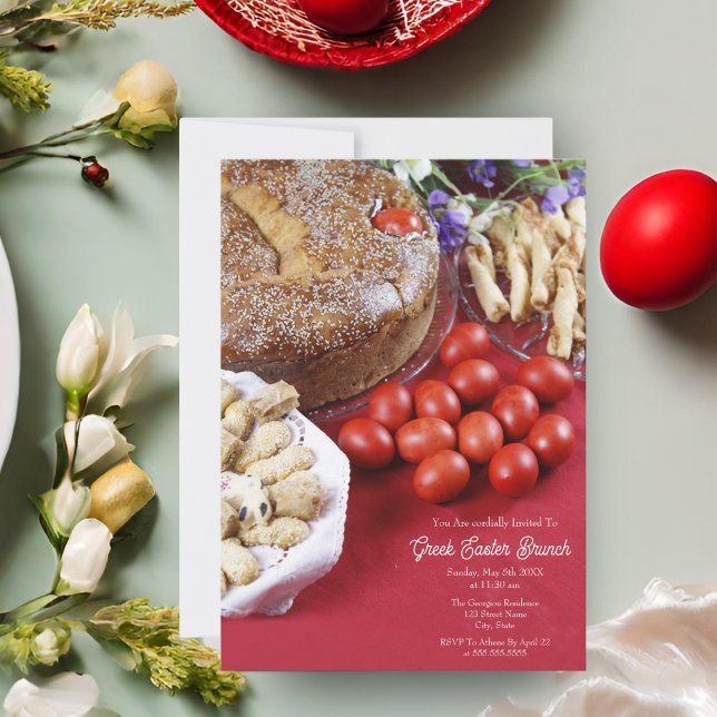 Happy Greek Easter With Tsoureki Bread Card (Indulge in tradition with Tsoureki Bread: Happy Greek Easter!)