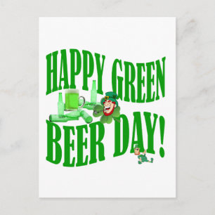 Happy green beer day postcard