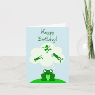Happy Green Birthday with Leap-Dreaming Frog! Card