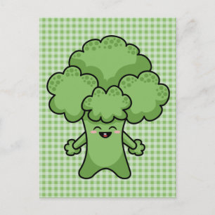 Happy Green Broccoli Postcard