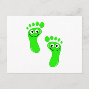 Happy Green Feet Postcard