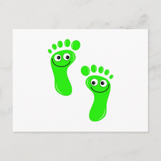 Happy Green Feet Postcard (Front)