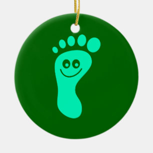 Happy Green Foot Ceramic Tree Decoration