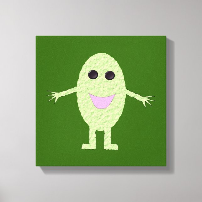 Happy Green Grape Canvas Print (Front)