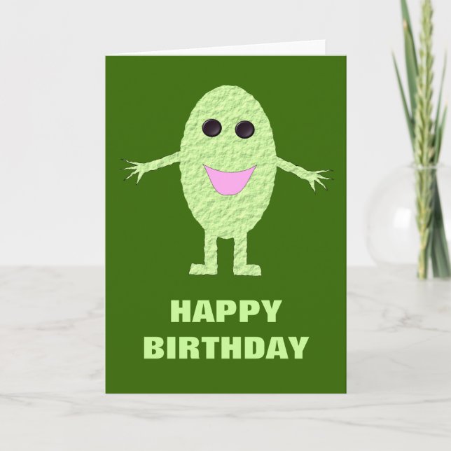 Happy Green Grape Customisable Greeting Card (Front)