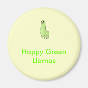 happy green llamas Magnet