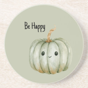 Happy Green Pumpkin Coaster