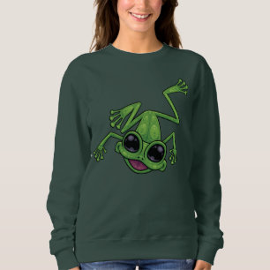 Happy Green Tree Frog Sweatshirt