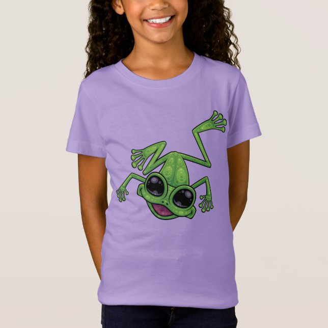 Happy Green Tree Frog T-Shirt (Front)