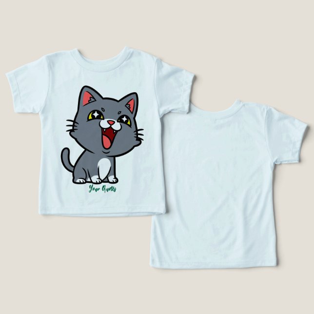 Happy Grey Kitten (Design Front & Back)