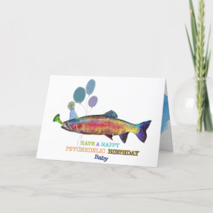 Happy Groovy Birthday Card Fish