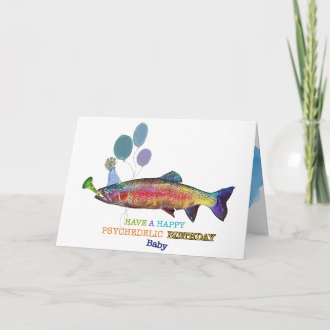 Happy Groovy Birthday Card Fish (Front)