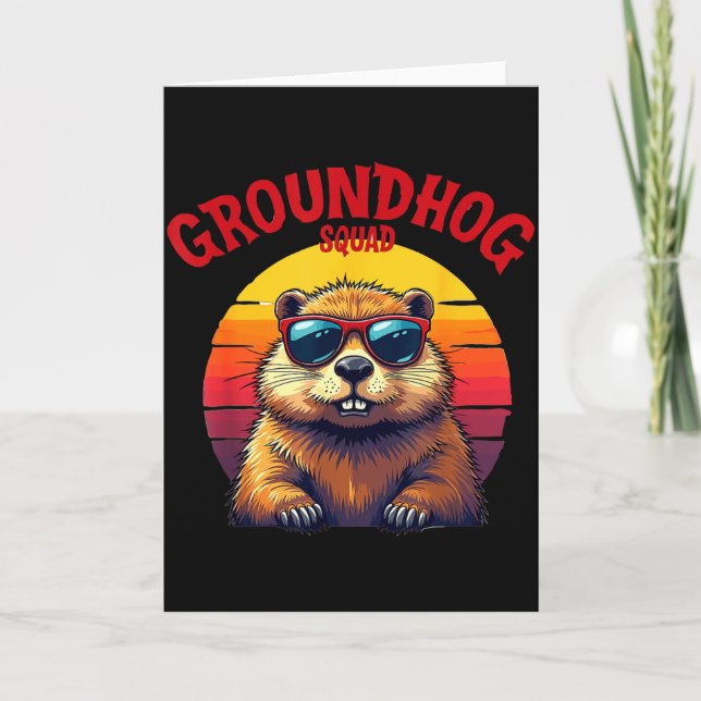 Happy Groundhog Day 2025 Funny Groundhog Squad _2  Card (Front)
