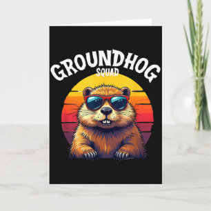 Happy Groundhog Day 2025 Funny Groundhog Squad _3  Card