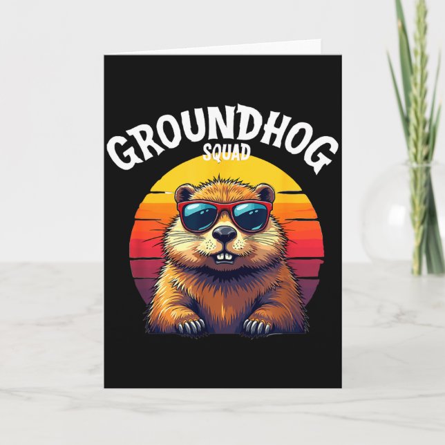 Happy Groundhog Day 2025 Funny Groundhog Squad _3  Card (Front)