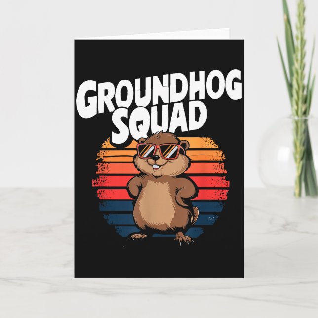 Happy Groundhog Day 2025 - Funny Groundhog Squad  Card (Front)