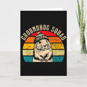 Happy Groundhog Day 2025 Groundhog Squad Woodchuck Card