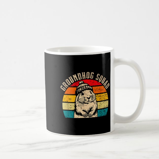 Happy Groundhog Day 2025 Groundhog Squad Woodchuck Coffee Mug (Right)