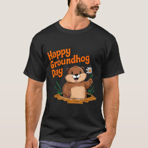 Happy Groundhog Day 2025 Matching Family Funny Par T-Shirt