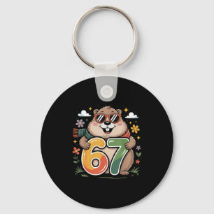 Happy Groundhog Day 67 Funny Woodchuck Sungles  Key Ring