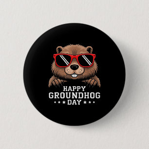 Happy Groundhog Day Animal Lover Men Women Kids Gi 6 Cm Round Badge