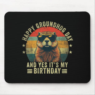 Happy Groundhog Day Birthday Cool Groundhog With S Mouse Pad