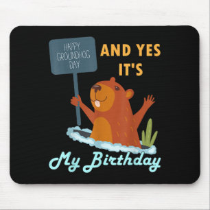 Happy Groundhog Day Birthday On 2nd February Famil Mouse Pad