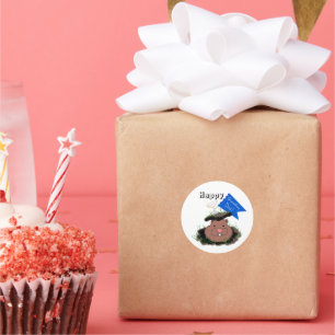 Happy Groundhog Day Celebration Classic Round Sticker