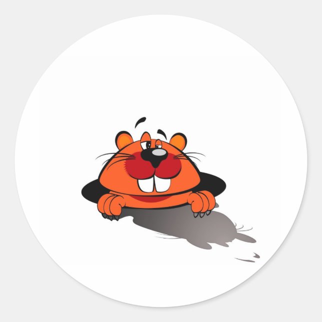 Happy Groundhog Day Classic Round Sticker (Front)
