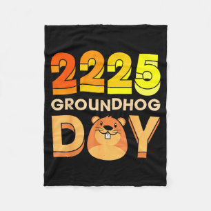 Happy Groundhog Day February 2 2025 Men Women Retr Fleece Blanket