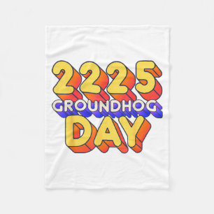 Happy Groundhog Day February 2 2025 Men Women Retr Fleece Blanket
