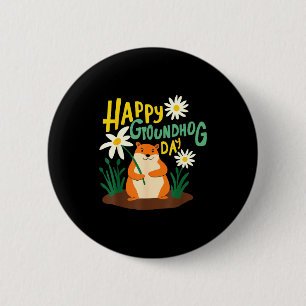 Happy Groundhog Day February 2nd Phils Weather Pre 6 Cm Round Badge