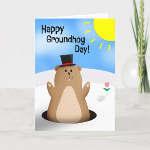 Happy Groundhog Day For Anyone Cute Holiday Card