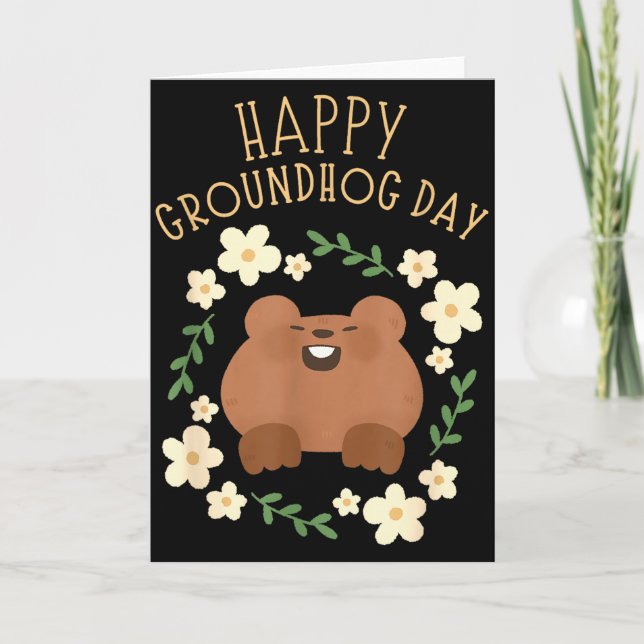 Happy Groundhog Day - Funny Celebration  Card (Front)