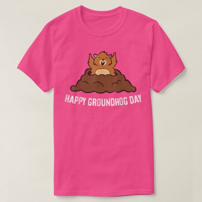 Happy Groundhog Day Funny Groundhog  T-Shirt (Design Front)