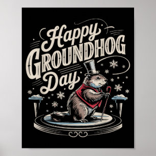 Happy Groundhog Day Ground Hog Animal Costume Men  Poster