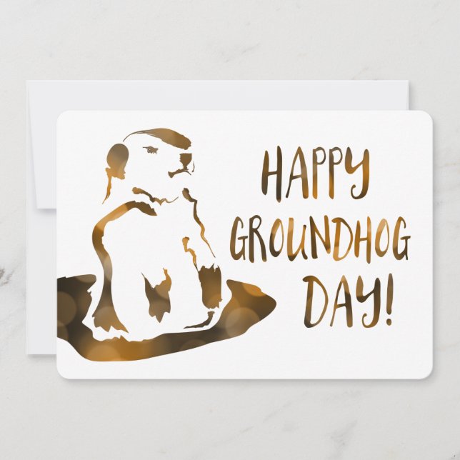 happy groundhog day invitation (Front)