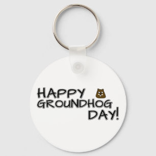 Happy Groundhog Day! Key Ring