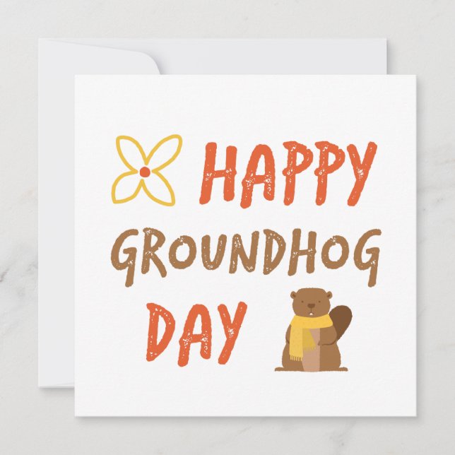Happy Groundhog Day // Novelty Groundhog Day Blank Card (Front)