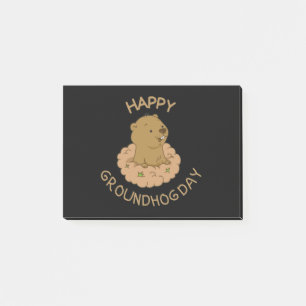Happy Groundhog Day Post-it Notes