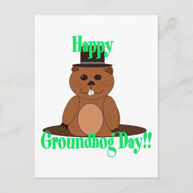 Happy Groundhog Day! Postcard (Front)