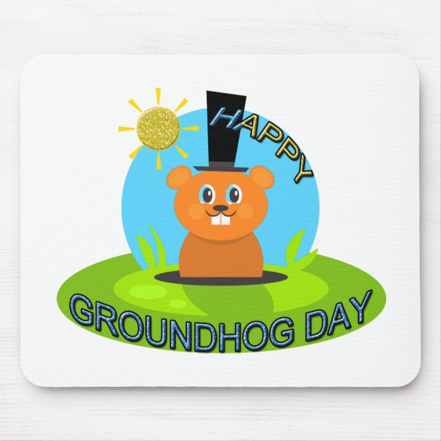 Happy Groundhog Day Sunshine Mouse Pad (Front)