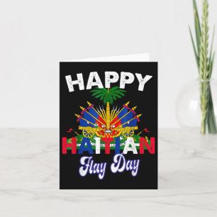 Happy Haitian Flag Day Pride Haiti 1804 Womens Men Card