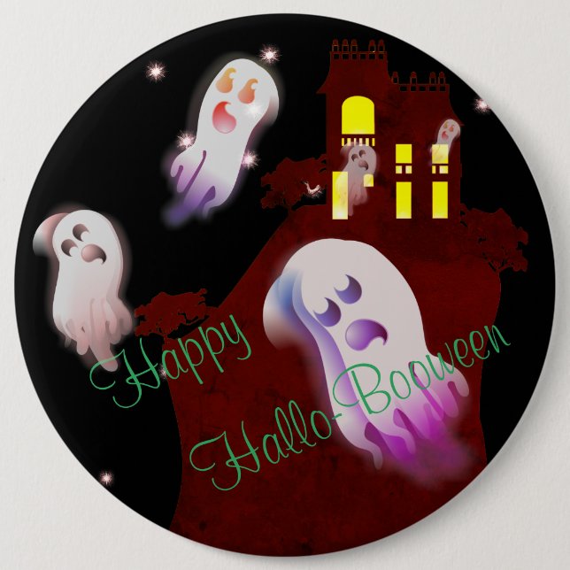 Happy Hallo- Booween 6 Cm Round Badge (Front)